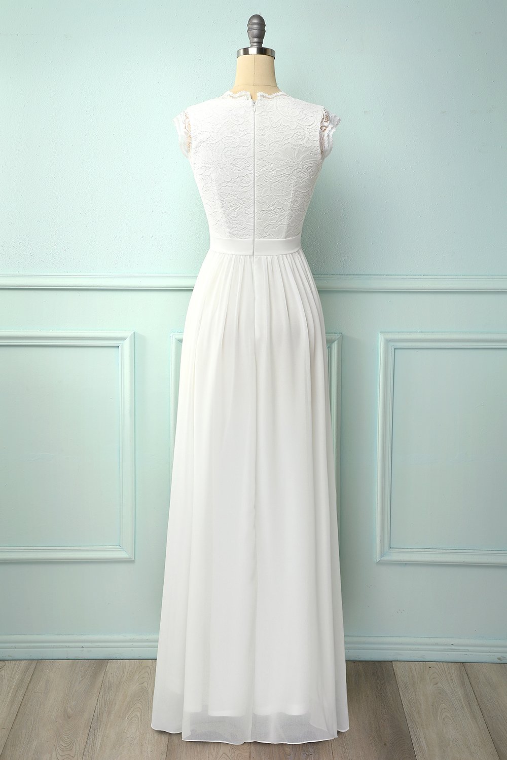 V-neck Long Bridesmaid Dress