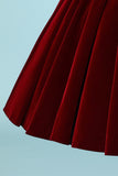 Burgundy Velvet Short Dress