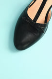 Leather Black Chunky Heels