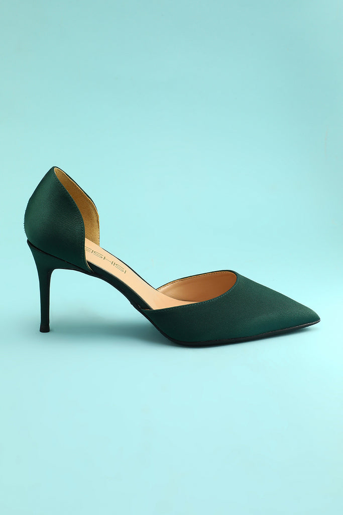 Dark Green Stiletto Flower High Heel Sandals main image 1