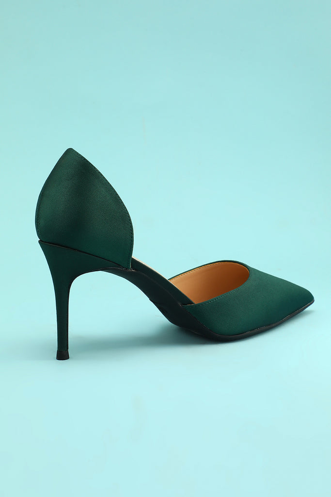 Dark Green Stiletto Flower High Heel Sandals main image 0