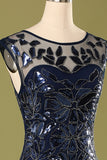 Navy 1920s Sequined Flapper Dress
