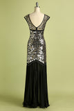 Black Gold Mermaid Flapper Dress