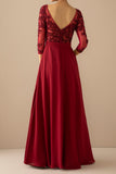 Mother of the Bride Dress With Illusion Sleeves