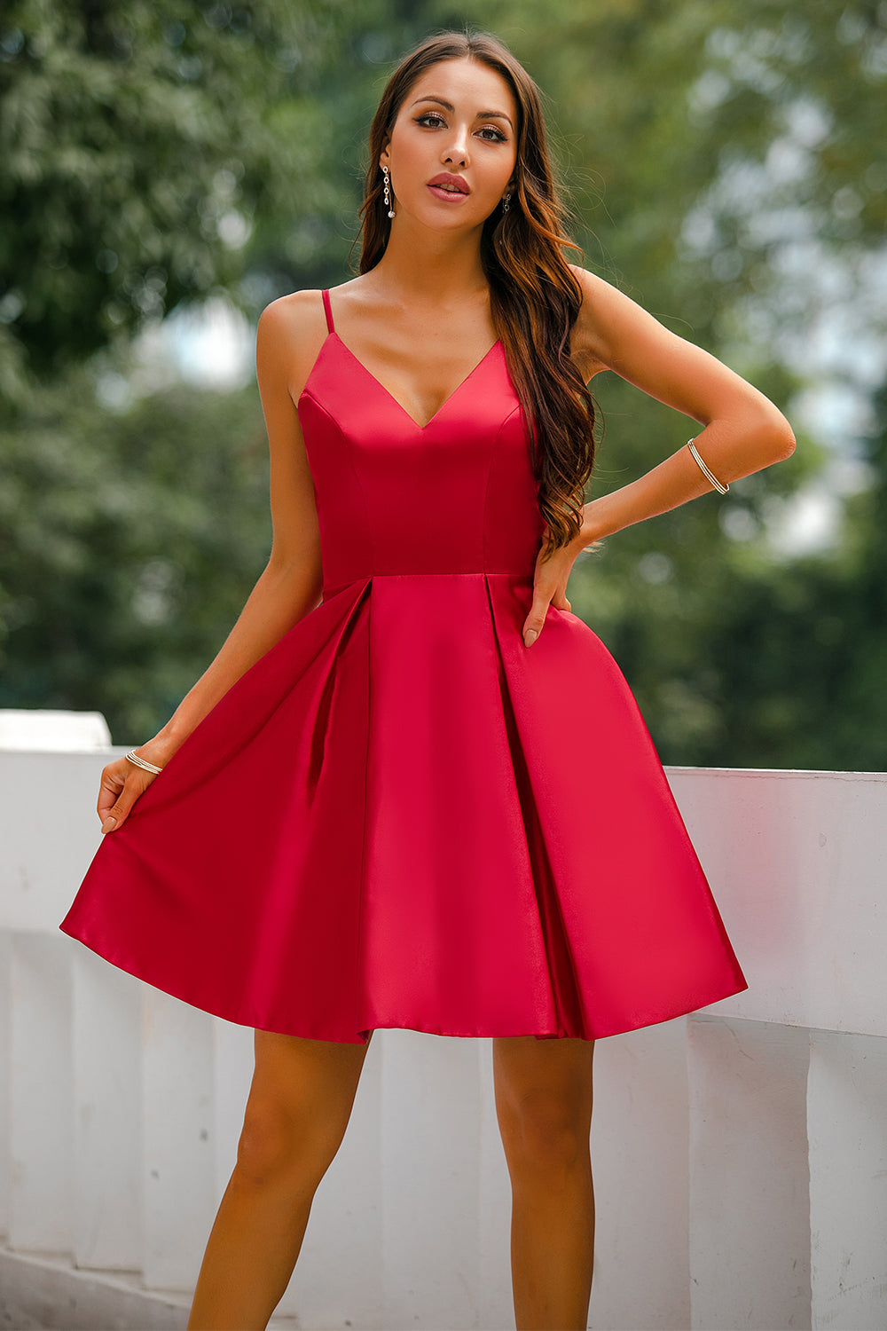 Red A-line Homecoming Dress