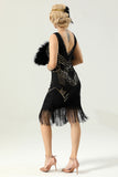 Black Party Sequins 1920s Dress