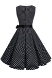 V Neck Dots 1950s Swing Dresses