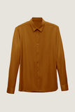 Camel Solid Long Sleeves Suit Shirt