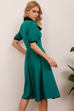 Casual Swing Dress with Puff Sleeves