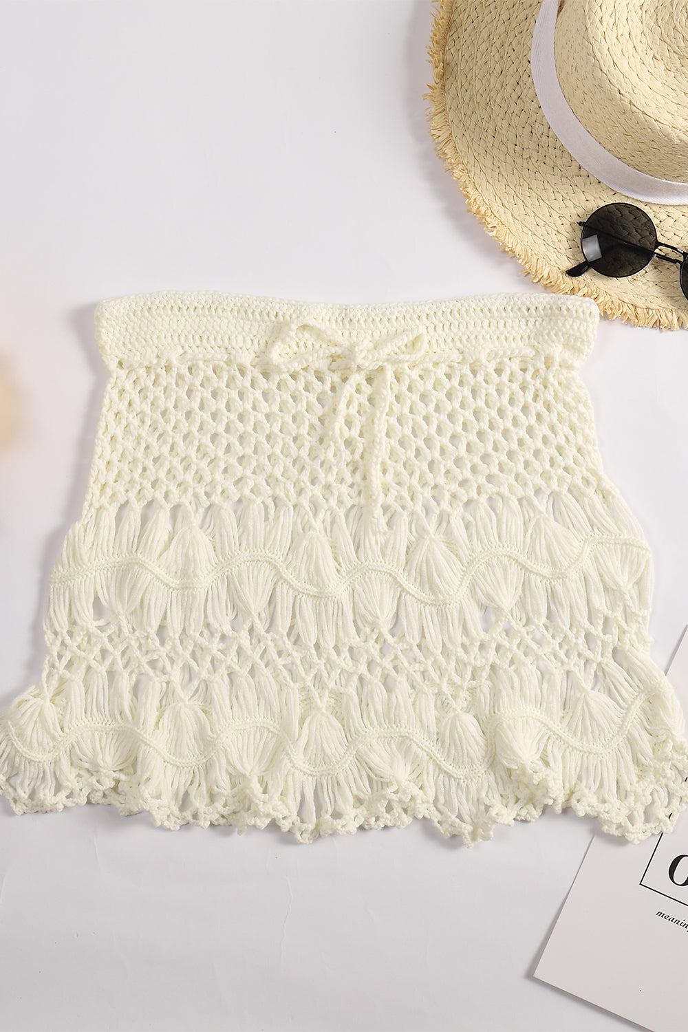White Crochet Beach Wrap Skirt