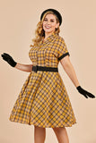 Plaid 1950s Vintage Dress