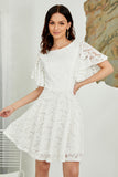 Batwing Sleeves Lace Dress