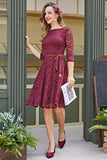Lace Dress with 3/4 Sleeves