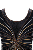 Black 1920s Sequins Fringe Flapper Dress