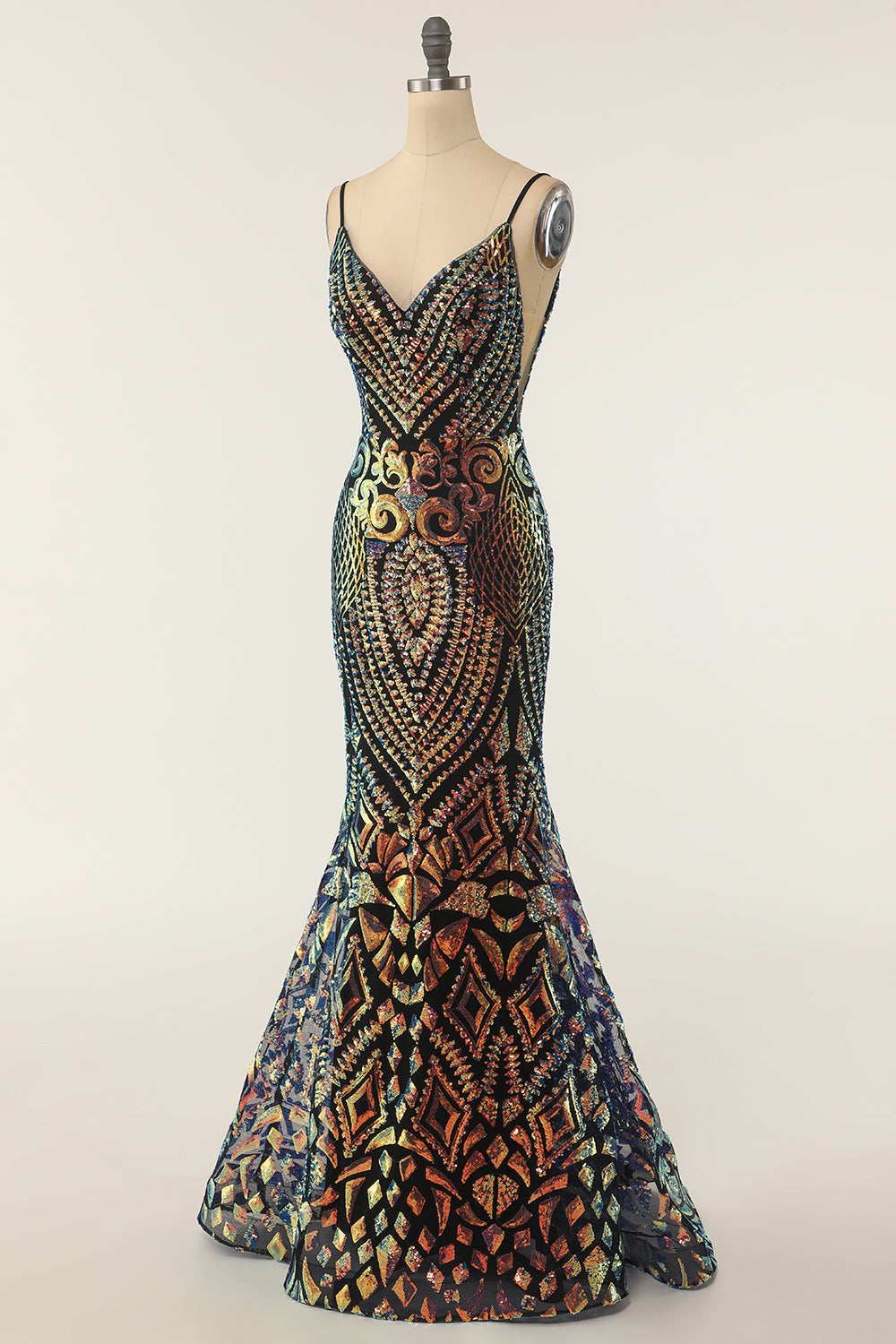 Sequins Black Mermaid Prom Dress