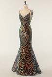 Sequins Black Mermaid Prom Dress