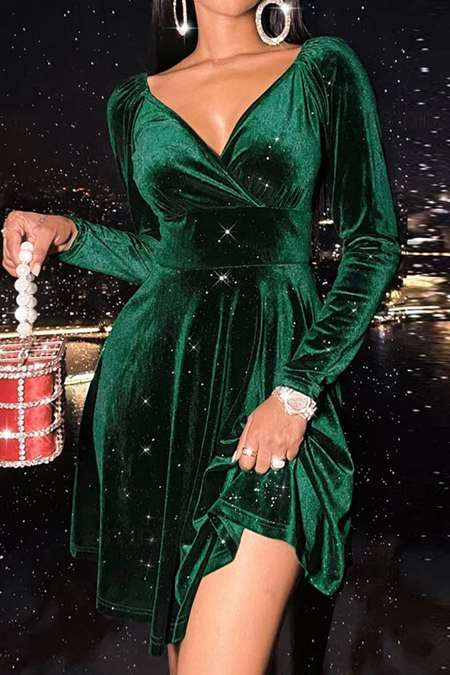 Long & Short Velvet Dresses | Black, Green, Blue or Red Long & Short Velvet Dresses | Black, Green, Blue or Red