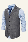Peak Lapel Single Breasted Men's Suit Vest