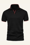 Classic Navy Regular Fit Collared Short Sleeves Men's Polo Shirt