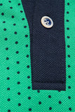 Classic Green Regular Fit Collared Polka Dots Men's Polo Shirt