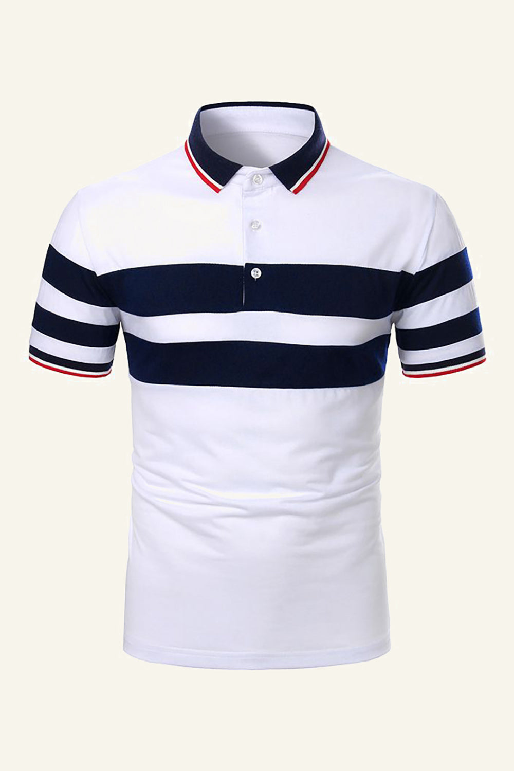 Stripes Black Short Sleeves Casual Polo Shirt
