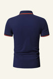 Silm Fit Short Sleeves Navy Polo Shirt