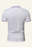 Men's Black Cotton Short-sleeve Casual Polo Shirt