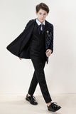 Sparkly Dark Navy Boys' 3-Piece Formal Suit Set