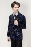 Sparkly Dark Navy Boys' 3-Piece Formal Suit Set