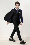 Sparkly Navy Slim Fit Boys' 3-Piece Formal Suit Set