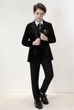 Sparkly Black Slim Fit Boys' 3-Piece Formal Suit Set