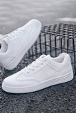 White Lace-Up Casual Shoes For Men