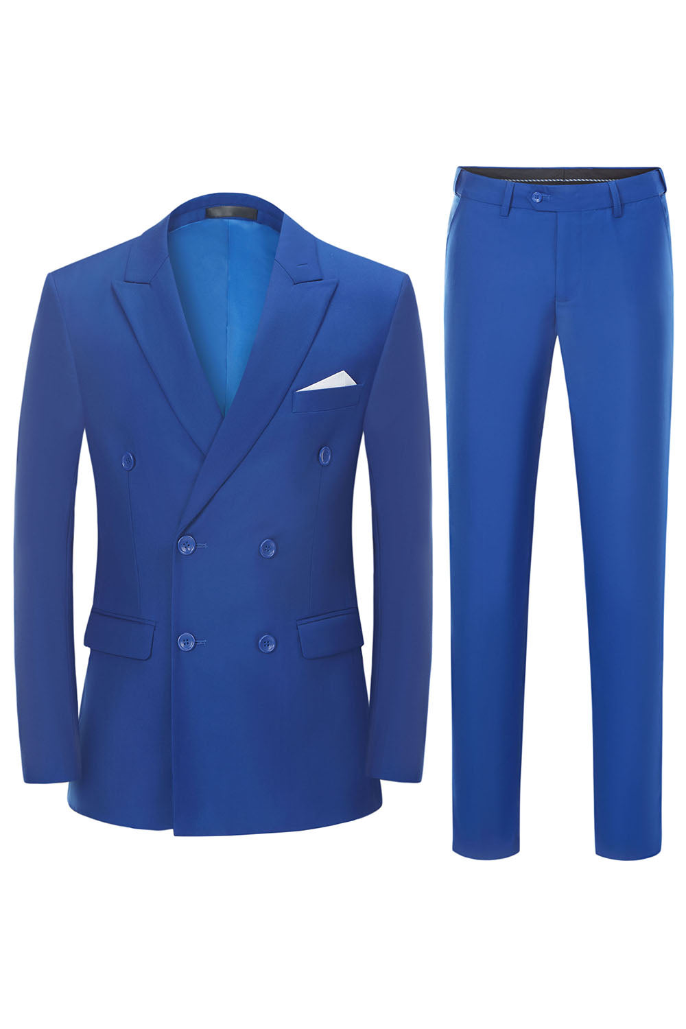 Men's Blue 2-Piece Double Breasted Wedding Suits
