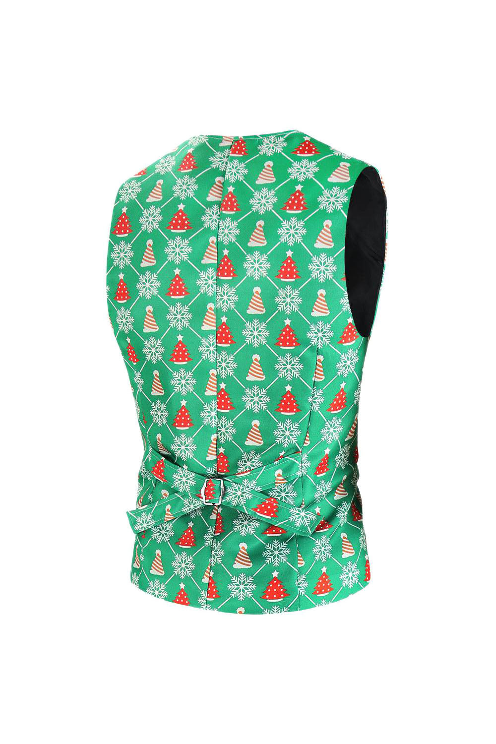 Green Christmas Tree Printed 3 Piece Men's Suits