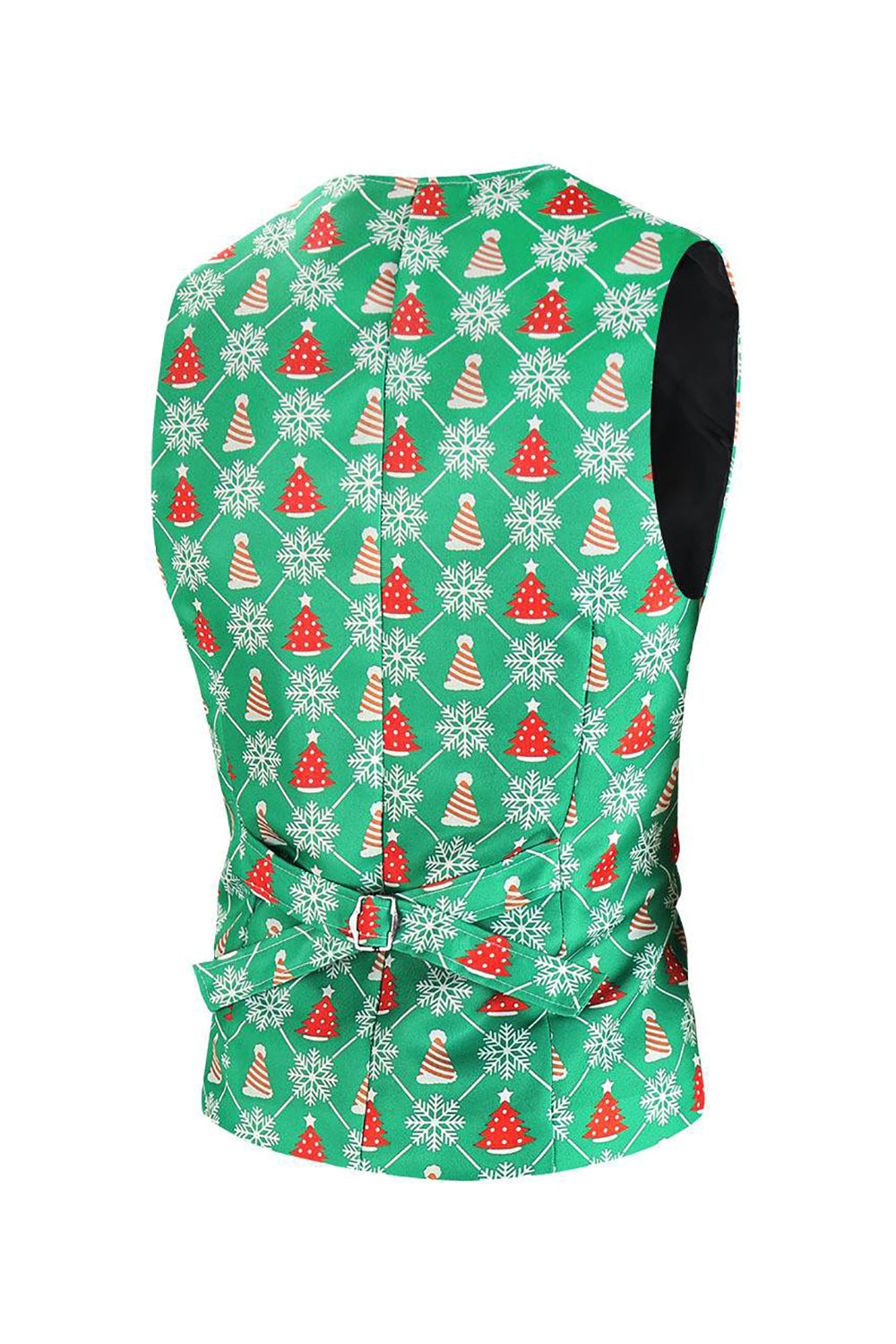 Green Christmas Tree Single Breasted Men's Suit Vest