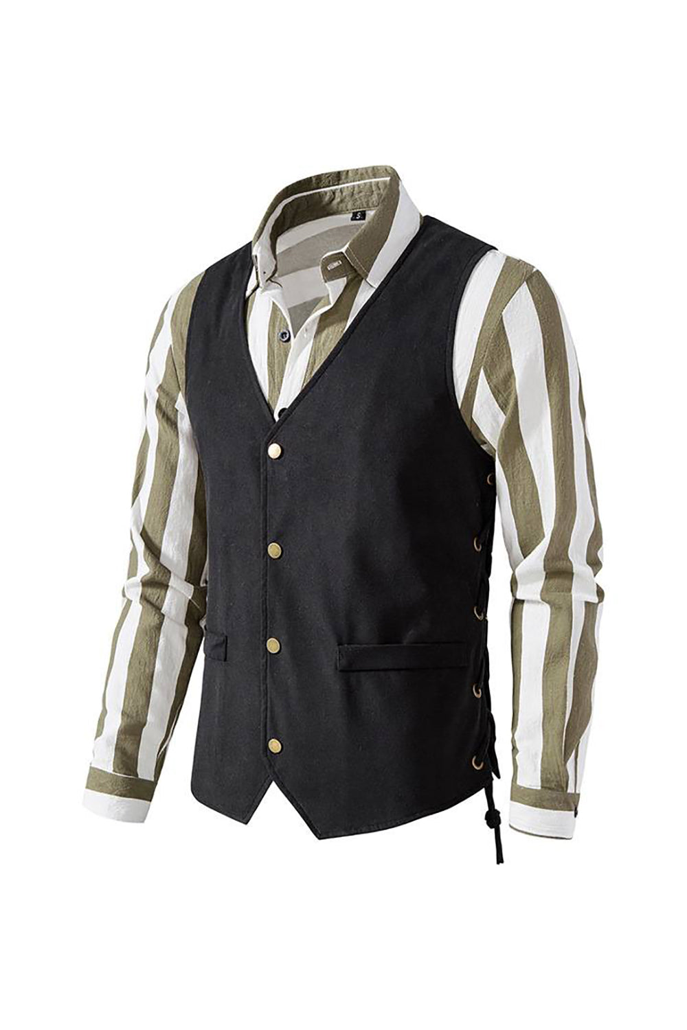 Retro Single Breasted Slim Fit Stage Men's Suit Vest