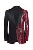 Sparkly Black and Golden Sequins Patchwork Men Blazer