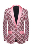 Shawl Lapel One Button Red Sequins Men's Prom Blazer