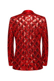 Shawl Lapel One Button Red Sequins Men's Prom Blazer