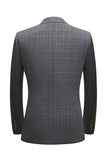Silm Fit Notched Lapel Two Buttons Grey Men's Prom Suits