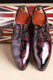Brown Jacquard Men's Leather Party Shoes