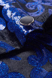 Royal Blue Sequins Men's 2 Pieces Suits