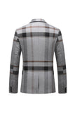Grey Stripe Notched Lapel Men's 3 Pieces Suits