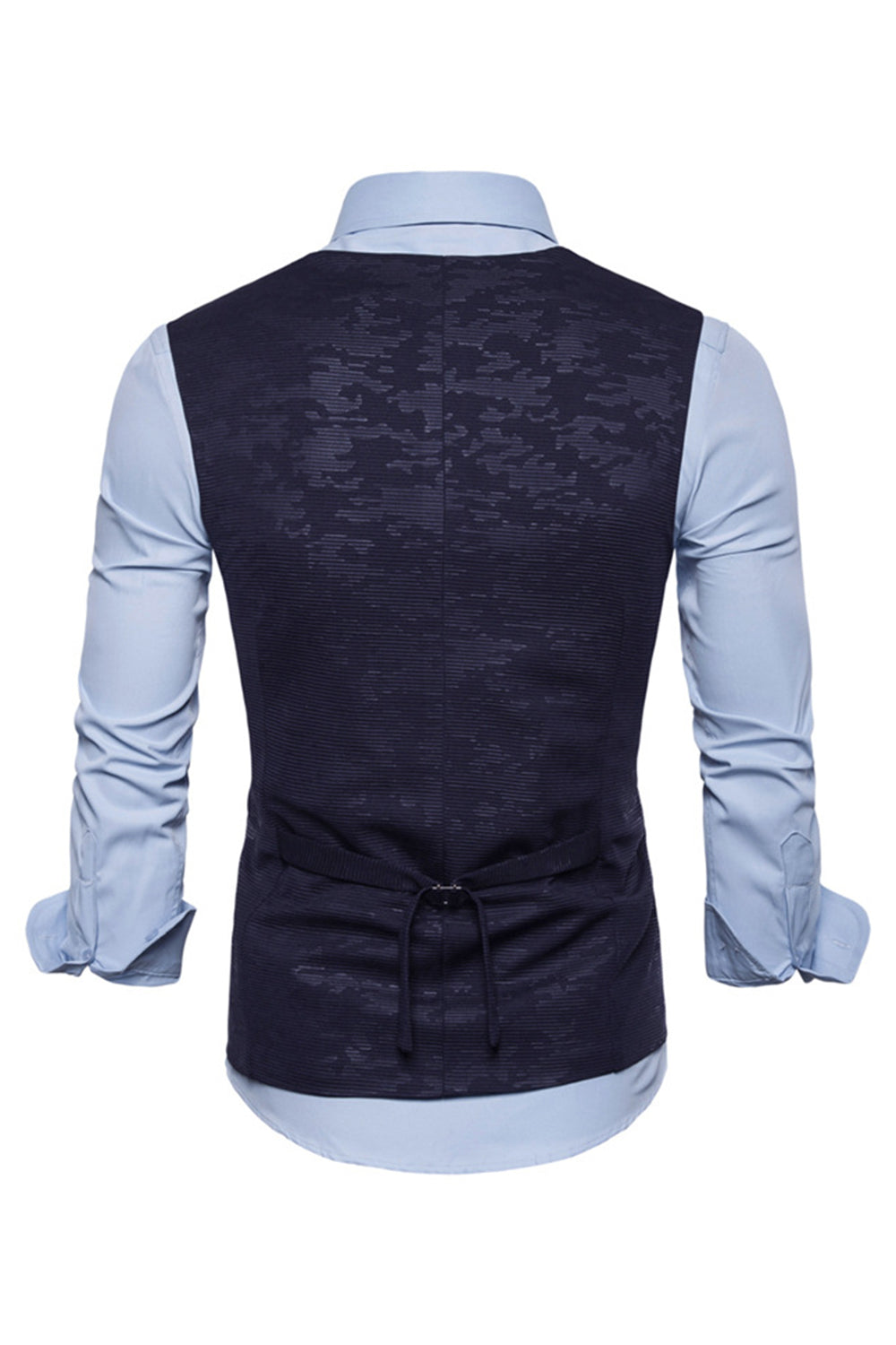 Black Double Breasted Men Vest with Shirt Accessories Set