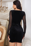 Long Sleeves Hollow-out Little Black Dress