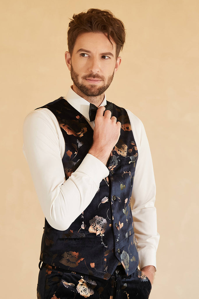 Handsome Black Wedding Suit For Groom with Double Breasted Peak Lapel