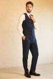 Notched Lapel Two Button Navy Men's Wedding Suits