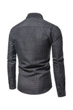 Fashion Print Long Sleeve Burgundy Men's Shirt