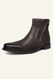 Genuine Leather Top Layer Cowhide Zipper Men's Boots