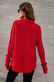 Red Knitted Turtleneck Sweater